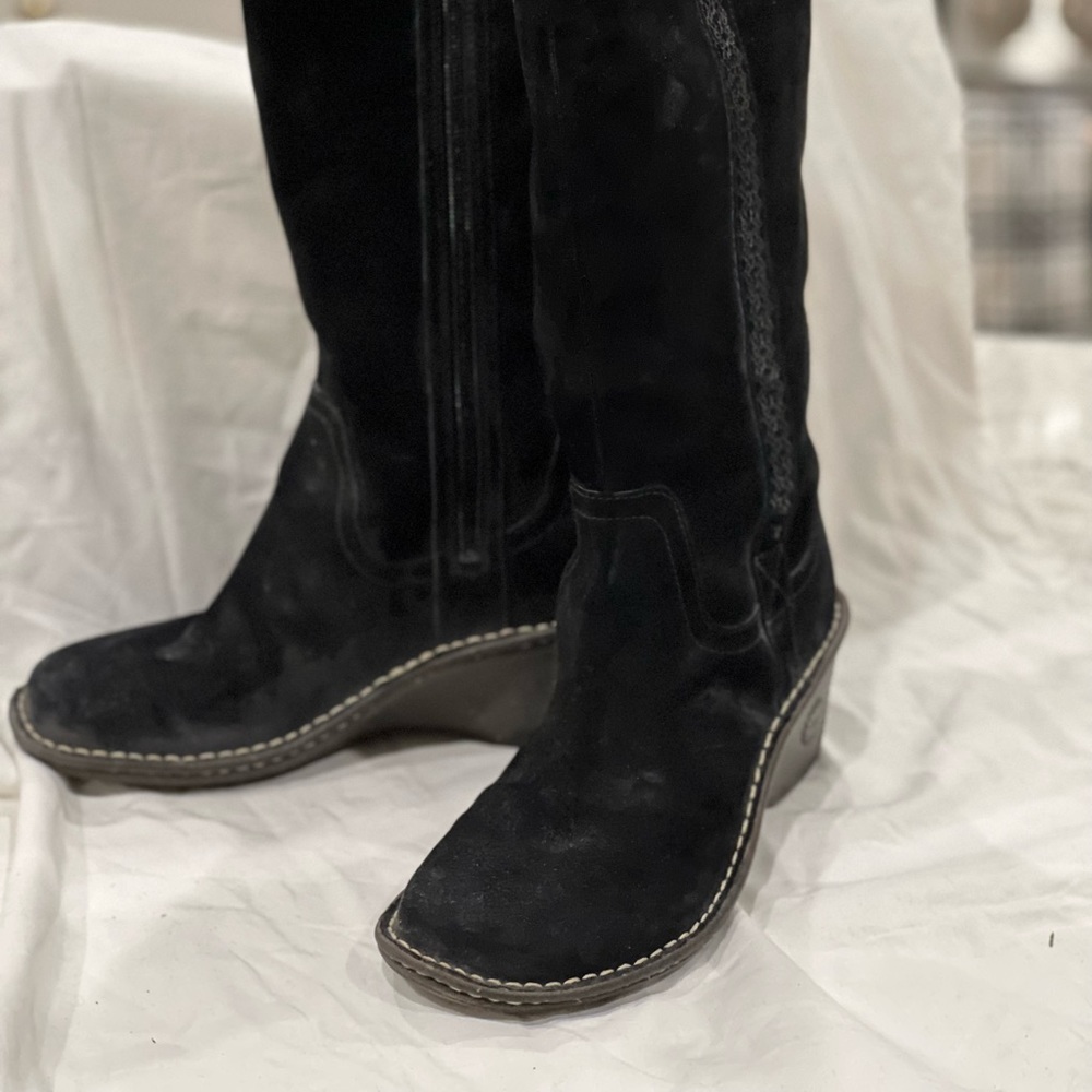 Ugg tall black suede boots